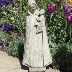 Madonna and Baby 54cm Stone Garden Statue