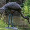 Majestic Crane 100cm Bronze Metal Garden Statue