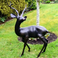 Majestic Deer Bronze Metal Garden Statue