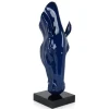 Majestic Horse Head 70cm Blue Resin Indoor Sculpture