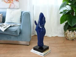 Majestic Horse Head 70cm Blue Resin Indoor Sculpture
