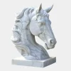 Majestic Horse Head 120cm White Marble Garden Statue