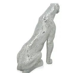 Majestic Panther 80cm Silver Resin Indoor Sculpture