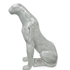 Majestic Panther 80cm Silver Resin Indoor Sculpture