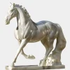 Majestic Stallion 200cm White Marble Garden Statue
