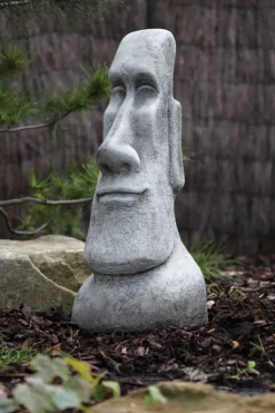 Male Easter Island Head Stone Garden Ornament