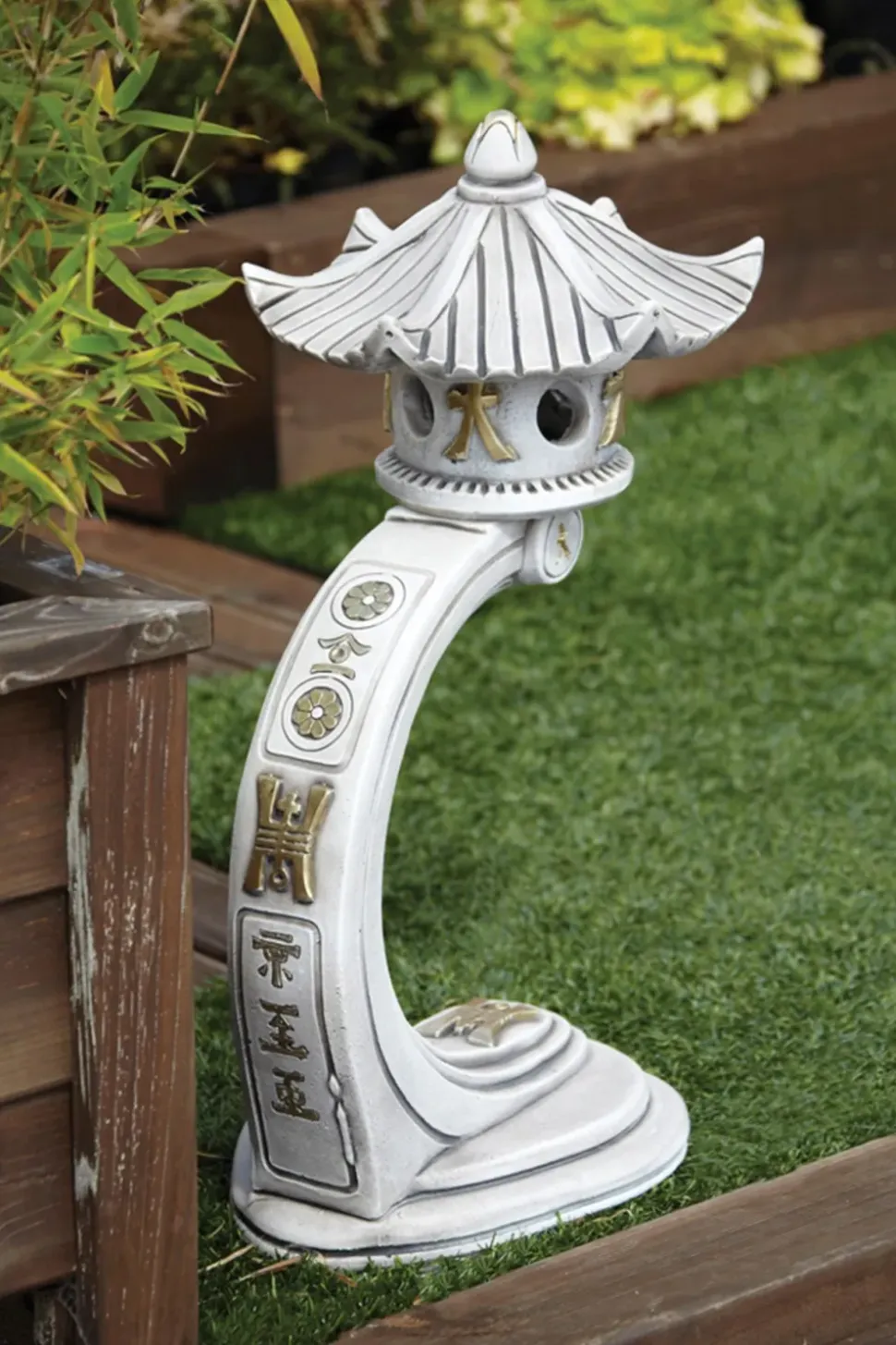 Medium Curved Japanese Pagoda Stone Garden Ornament
