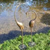 Modern Cranes Bronze Metal Garden Ornaments