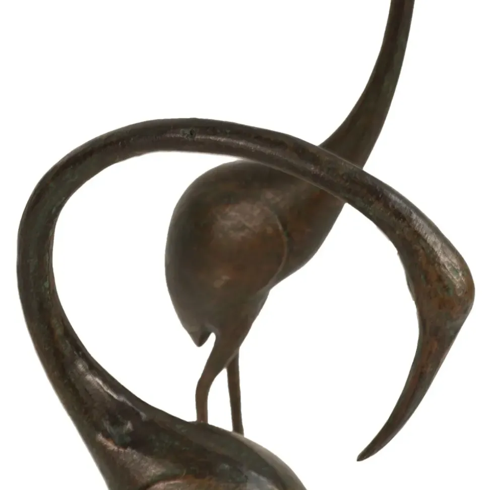 Modern Cranes Bronze Metal Garden Ornaments