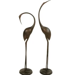 Modern Cranes Bronze Metal Garden Ornaments