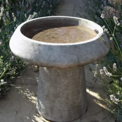 Modern Stone Garden Bird Bath