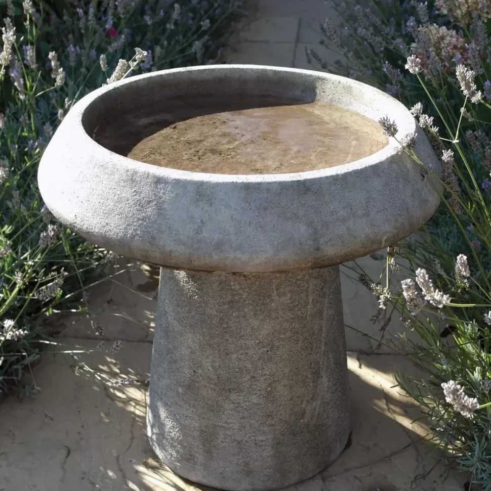 Modern Stone Garden Bird Bath