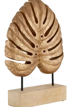 Monsera Leaf 45cm Gold Wood Indoor Sculpture