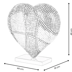 Mosaic Heart v2 46cm Pop Art Resin Indoor Sculpture