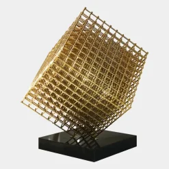 Multiverse 120cm Gold Geometric Metal Garden Sculpture