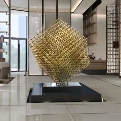Multiverse 150cm Silver Geometric Metal Garden Sculpture
