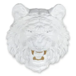 Mystic Tiger 37cm White Resin Wall Sculpture
