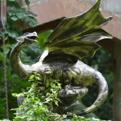 Mystical Dragon 100cm Bronze Metal Garden Statue