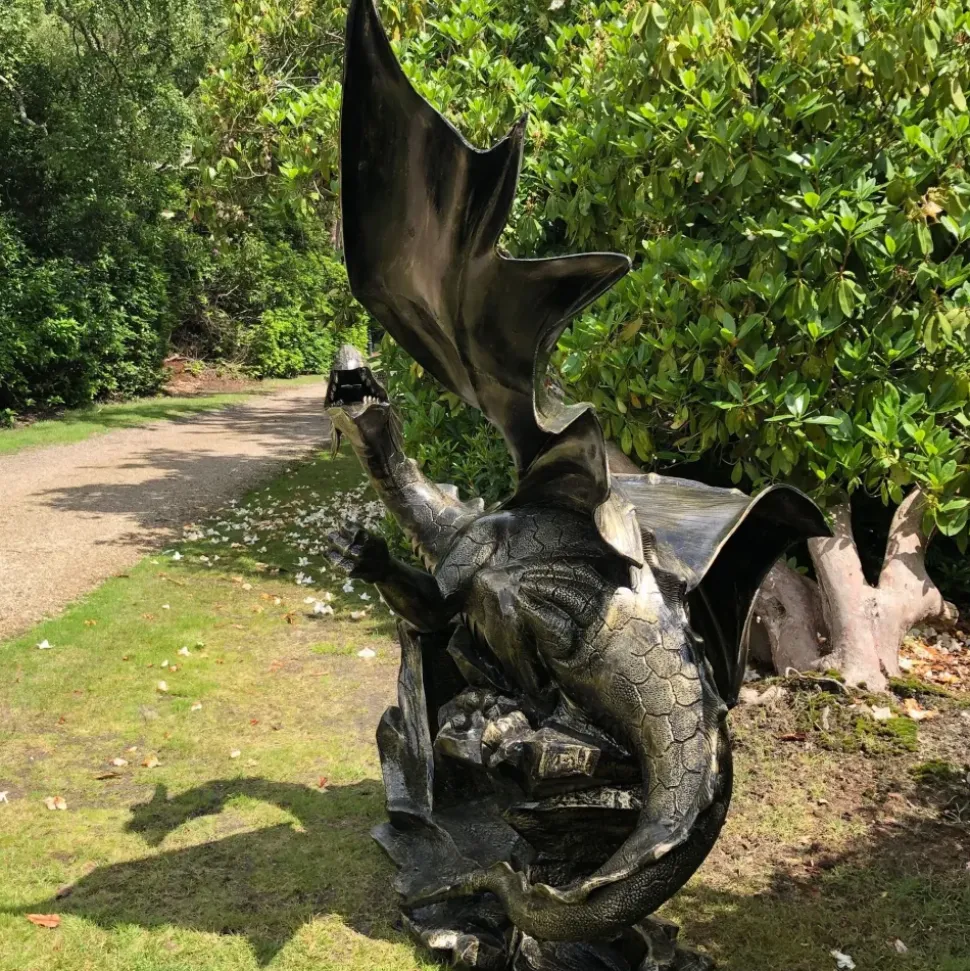 Mystical Dragon 232cm Bronze Metal Garden Statue