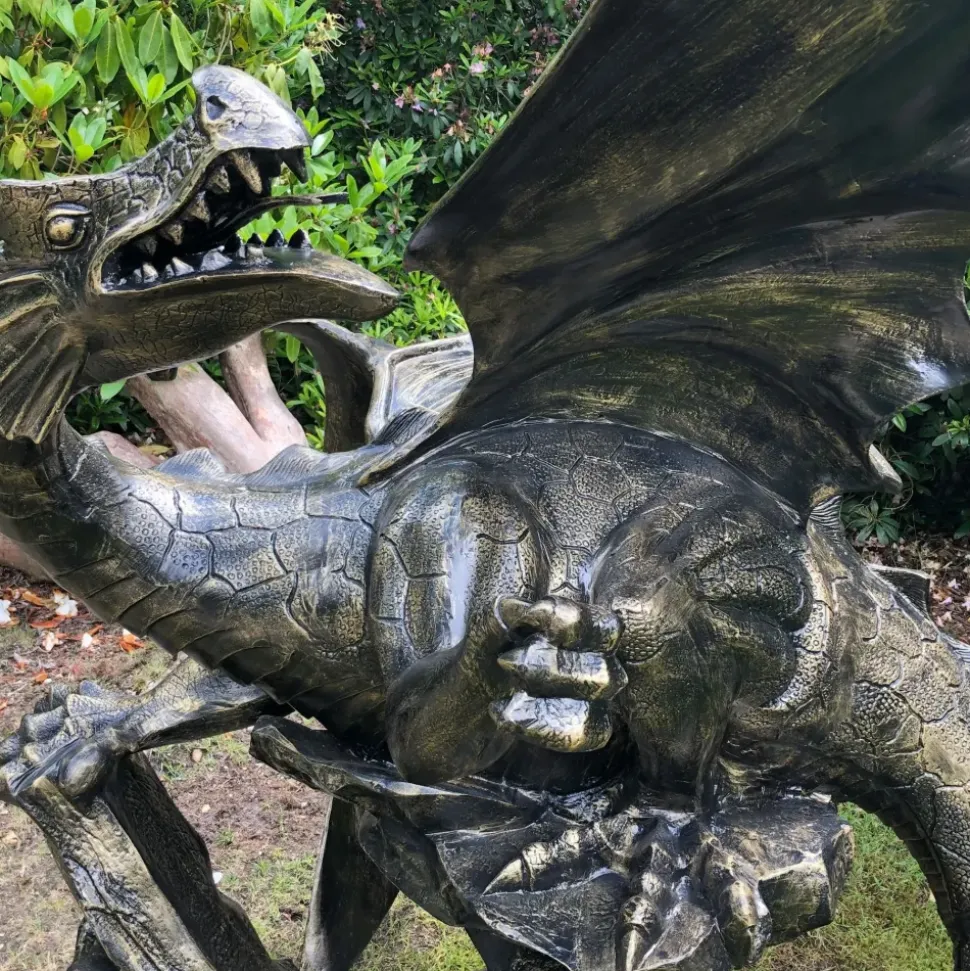 Mystical Dragon 232cm Bronze Metal Garden Statue