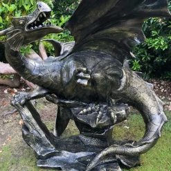 Mystical Dragon 232cm Bronze Metal Garden Statue