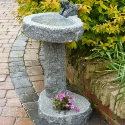 Natural Granite Stone Garden Birdbath