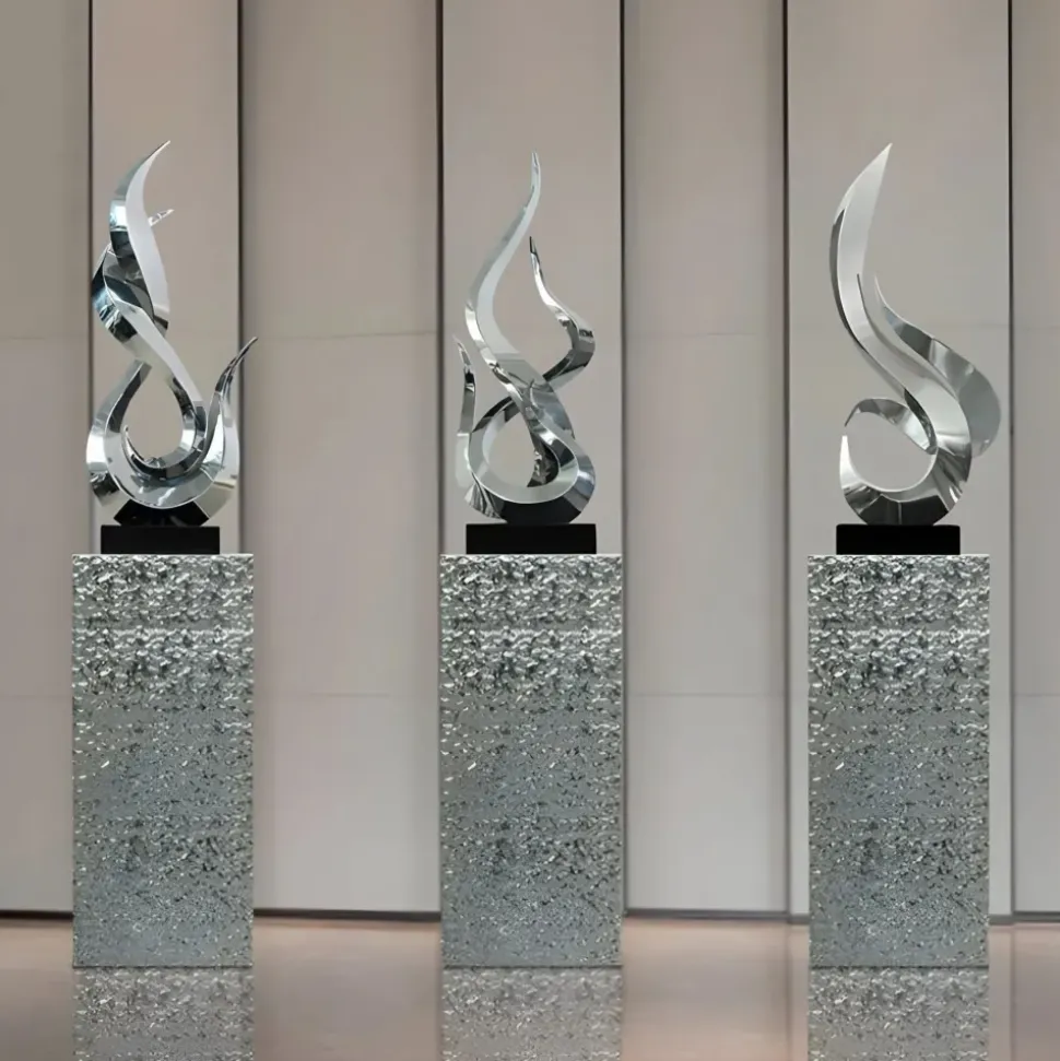 Nexus Ignite 85cm Silver Metal Indoor Sculpture v4