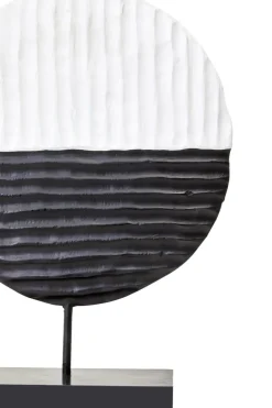 Night & Day 41cm Black & White Wood Indoor Sculpture