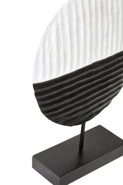 Night & Day 41cm Black & White Wood Indoor Sculpture