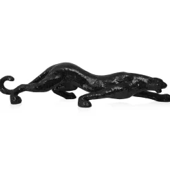 Obsidian Panther 24cm Black Resin Indoor Sculpture