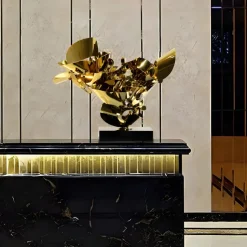 Opal Bloom 53cm Gold Metal Indoor Sculpture