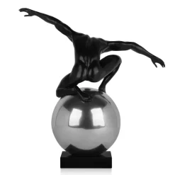 Orbital Balance 47cm Black Resin Indoor Sculpture