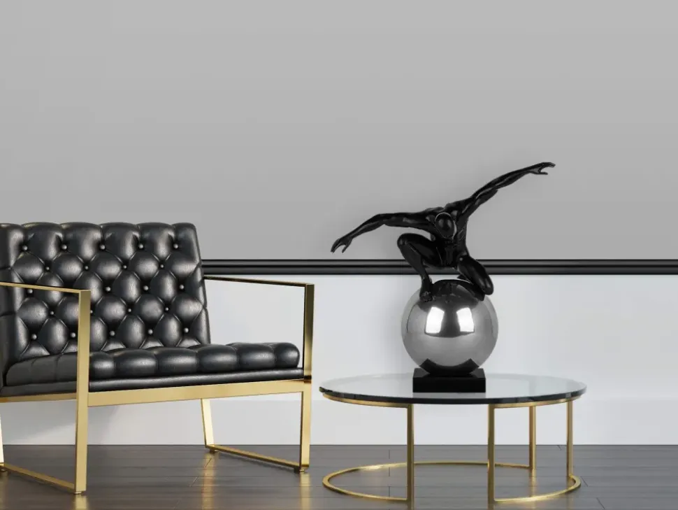 Orbital Balance 65cm Black Resin Indoor Sculpture