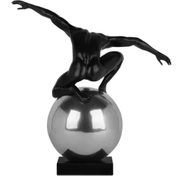 Orbital Balance 65cm Black Resin Indoor Sculpture