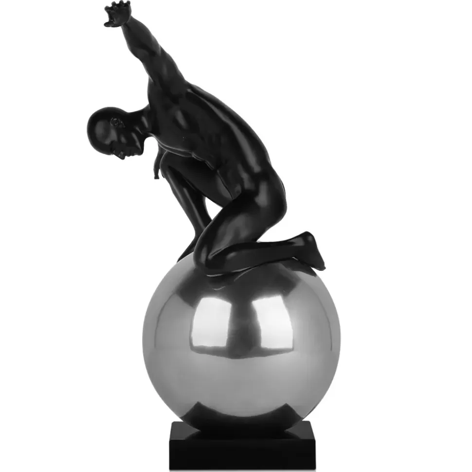 Orbital Balance 65cm Black Resin Indoor Sculpture