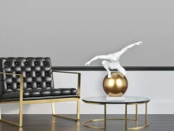 Orbital Balance 65cm White Resin Indoor Sculpture