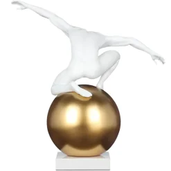 Orbital Balance 65cm White Resin Indoor Sculpture