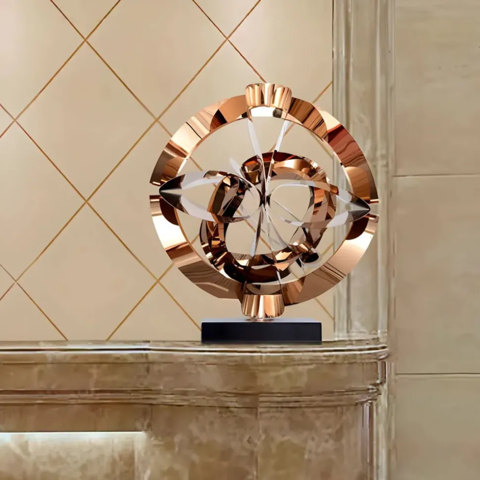 Orbital Chaos 65cm Copper Metal Indoor Sculpture