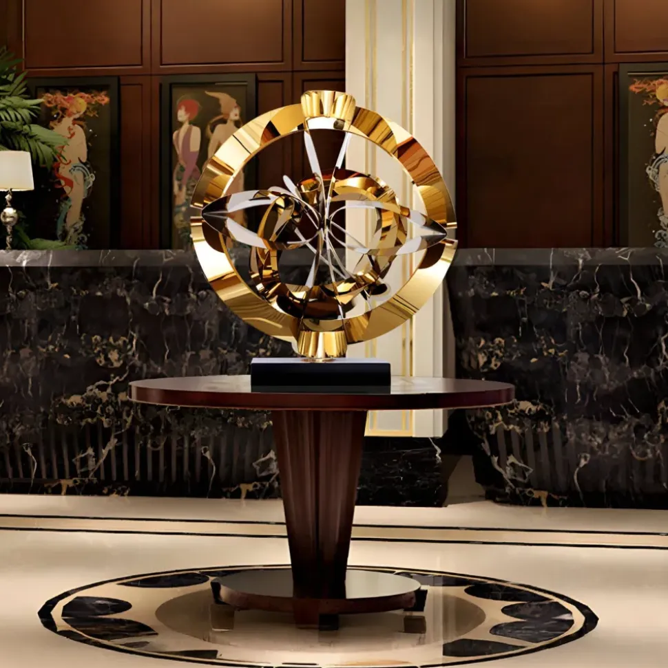 Orbital Chaos 65cm Copper Metal Indoor Sculpture