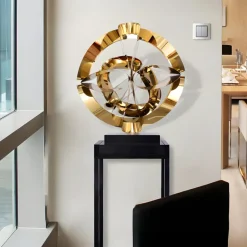 Orbital Chaos 55cm Gold Metal Indoor Sculpture