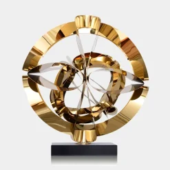 Orbital Chaos 65cm Gold Metal Indoor Sculpture