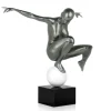 Orbital Dance 45cm Anthracite Resin Indoor Sculpture