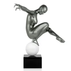 Orbital Dance 45cm Anthracite Resin Indoor Sculpture