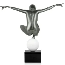 Orbital Dance 45cm Anthracite Resin Indoor Sculpture