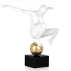 Orbital Dance 45cm White Resin Indoor Sculpture