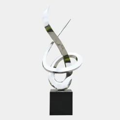 Orbital Motion 250cm Silver Metal Garden Sculpture