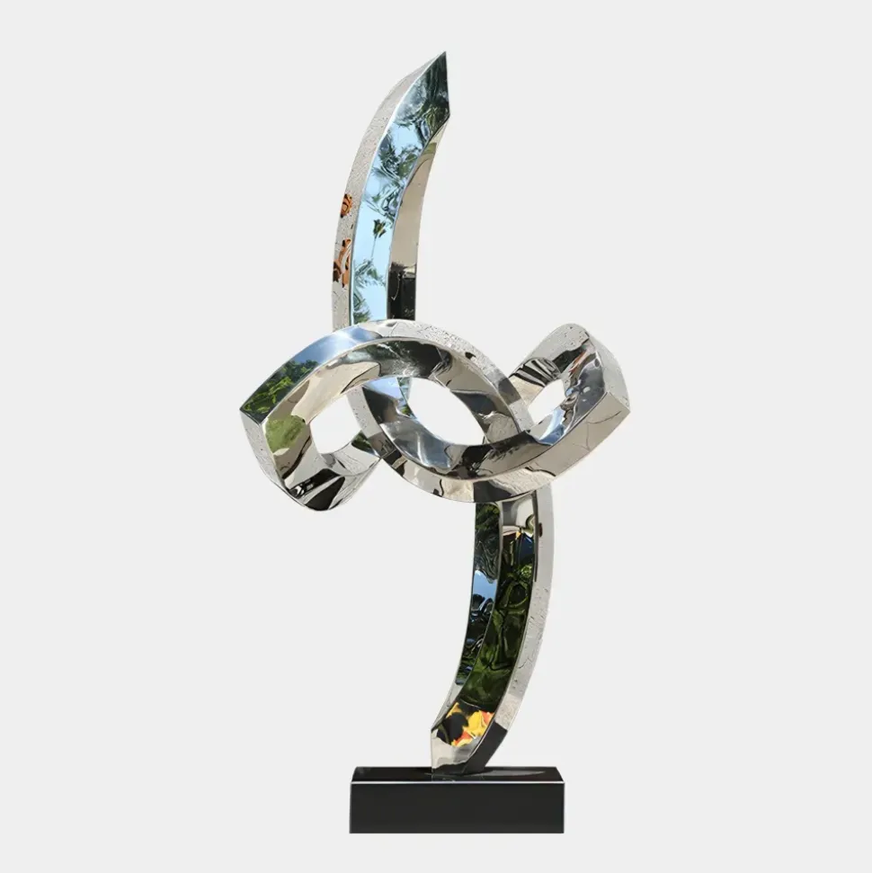 Orbital Shift 96cm Silver Metal Indoor Sculpture