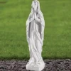 Our Lady of Lourdes 24cm Marble Resin Garden Statue