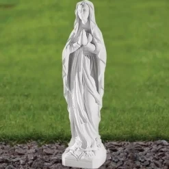 Our Lady of Lourdes 24cm Marble Resin Garden Statue