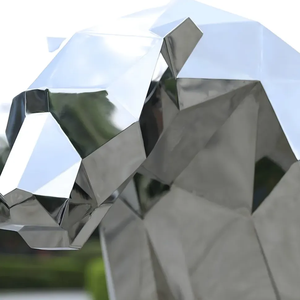 Panther 87cm Geometric Metal Garden Sculpture